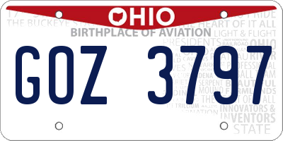 OH license plate GOZ3797