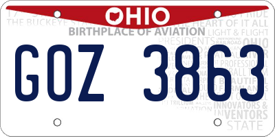 OH license plate GOZ3863