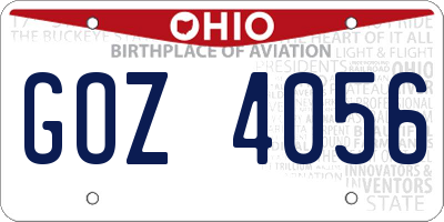 OH license plate GOZ4056
