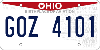 OH license plate GOZ4101