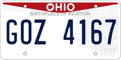 OH license plate GOZ4167