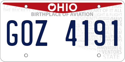 OH license plate GOZ4191