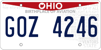 OH license plate GOZ4246
