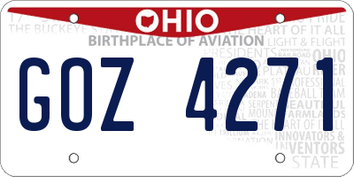 OH license plate GOZ4271