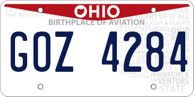 OH license plate GOZ4284