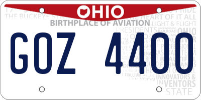 OH license plate GOZ4400