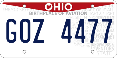 OH license plate GOZ4477