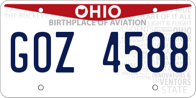 OH license plate GOZ4588