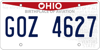 OH license plate GOZ4627