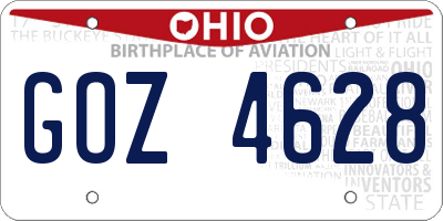 OH license plate GOZ4628