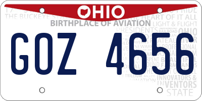 OH license plate GOZ4656