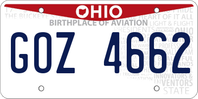 OH license plate GOZ4662