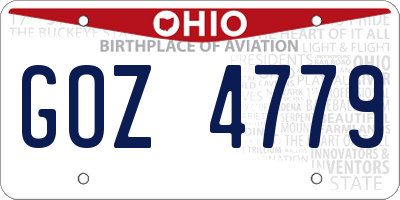 OH license plate GOZ4779