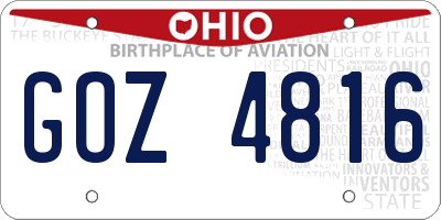 OH license plate GOZ4816