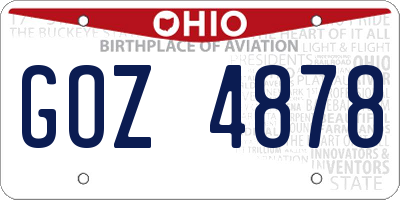 OH license plate GOZ4878