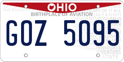 OH license plate GOZ5095