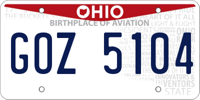 OH license plate GOZ5104