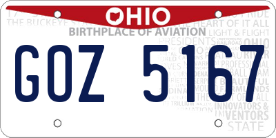 OH license plate GOZ5167