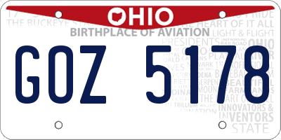 OH license plate GOZ5178