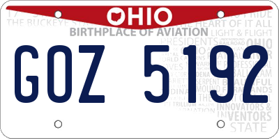 OH license plate GOZ5192