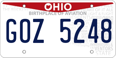 OH license plate GOZ5248