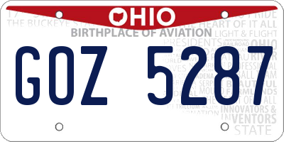 OH license plate GOZ5287