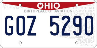OH license plate GOZ5290