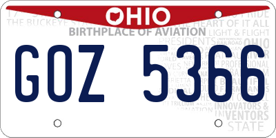 OH license plate GOZ5366