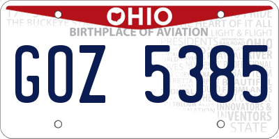 OH license plate GOZ5385