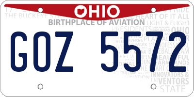 OH license plate GOZ5572