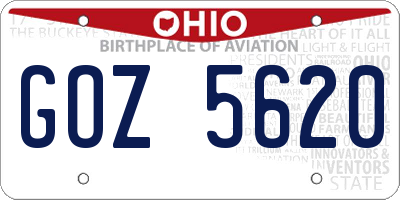 OH license plate GOZ5620