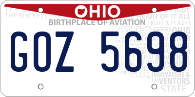 OH license plate GOZ5698