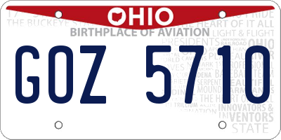 OH license plate GOZ5710