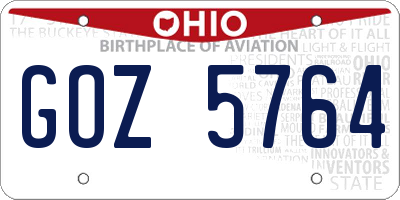 OH license plate GOZ5764