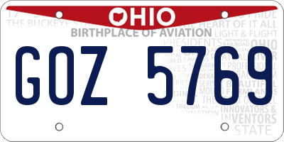 OH license plate GOZ5769
