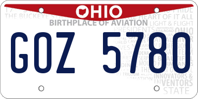 OH license plate GOZ5780