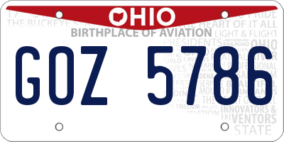 OH license plate GOZ5786