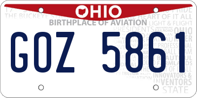 OH license plate GOZ5861