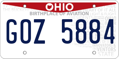 OH license plate GOZ5884