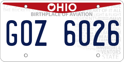 OH license plate GOZ6026