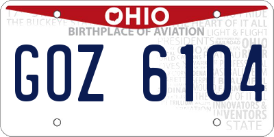 OH license plate GOZ6104