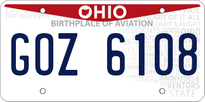 OH license plate GOZ6108