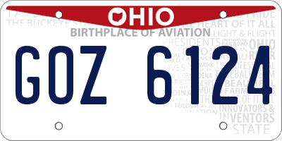 OH license plate GOZ6124