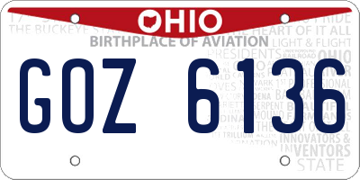 OH license plate GOZ6136