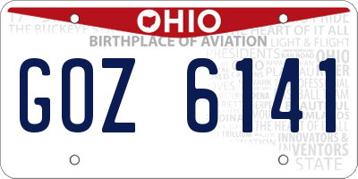 OH license plate GOZ6141