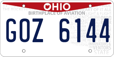 OH license plate GOZ6144