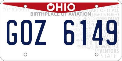 OH license plate GOZ6149
