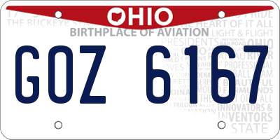 OH license plate GOZ6167