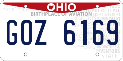 OH license plate GOZ6169