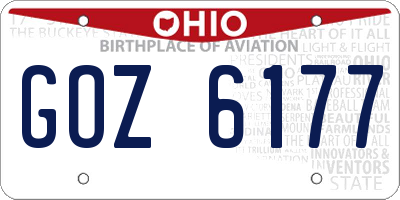 OH license plate GOZ6177
